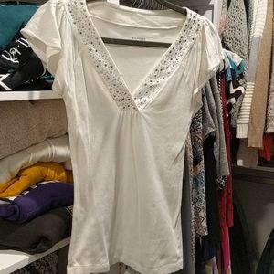 Sequin v-neck top